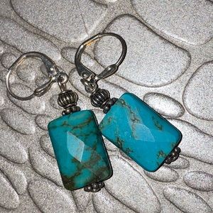 Drop turquoise earrings
